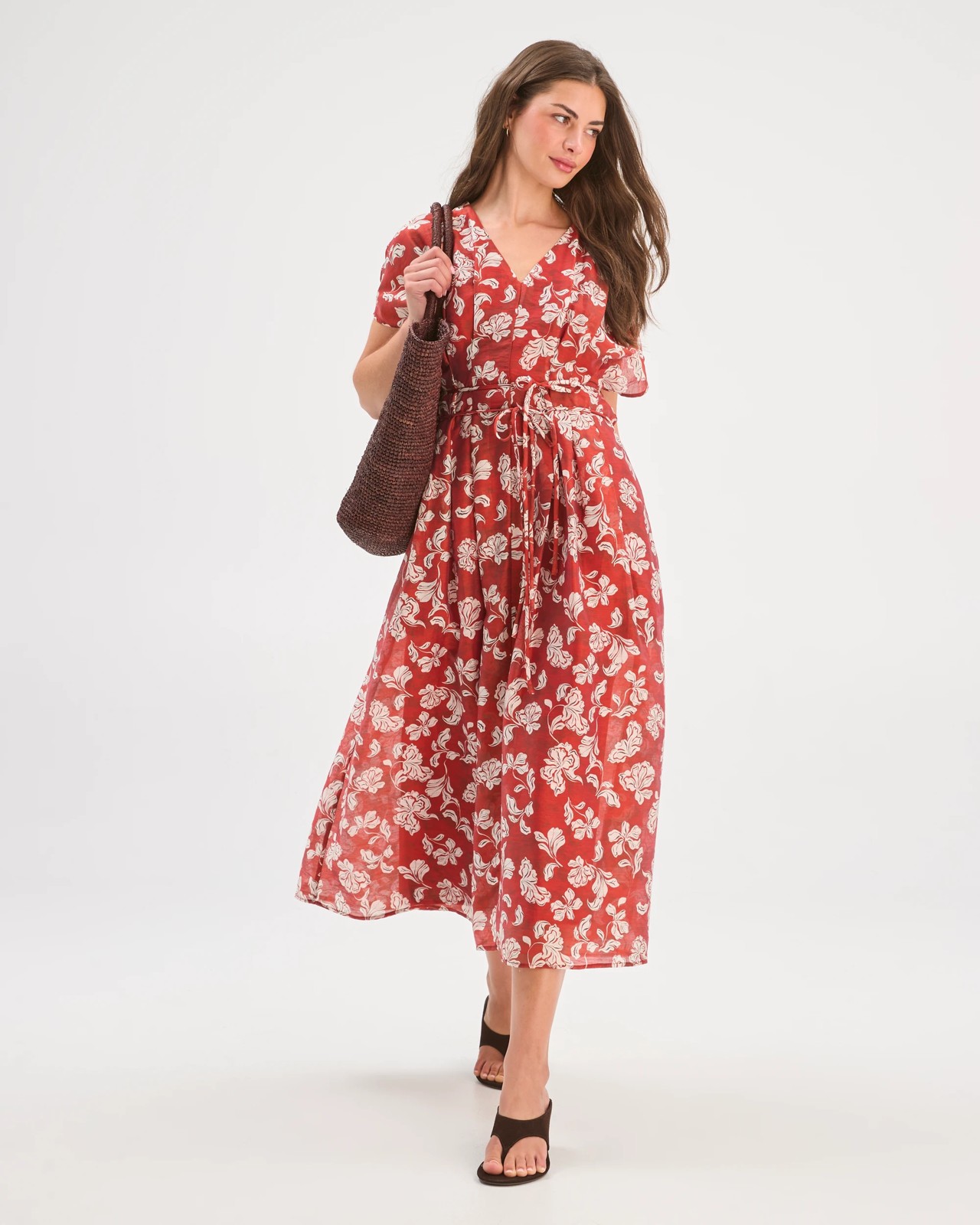 Petites Tuck Detail Midi Dress 3 of 5