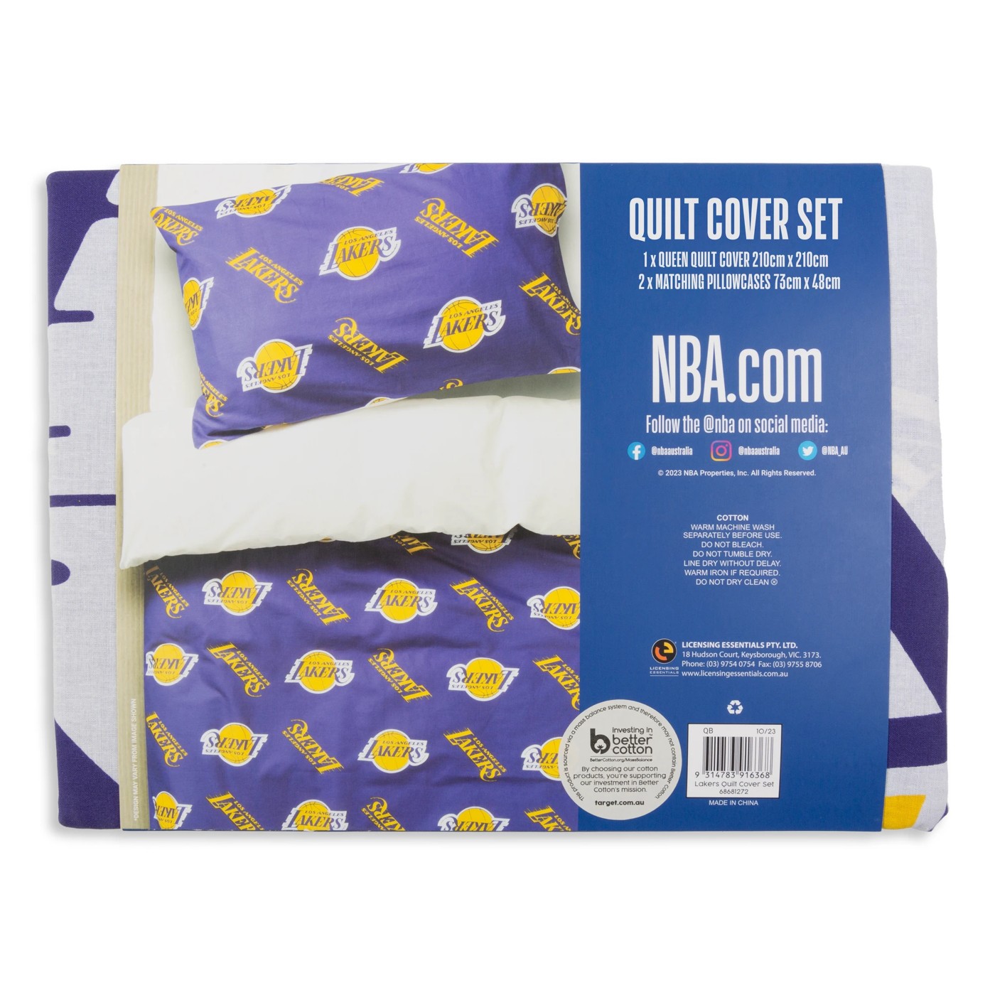 Lakers Quilt Cover Set 2 of 2