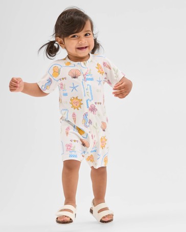 Baby Organic Cotton Zip Romper 2 Pack