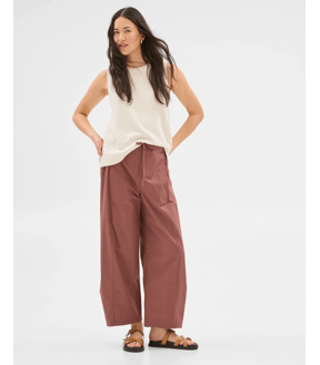 Australian Cotton Tie Waist Barrel Pants