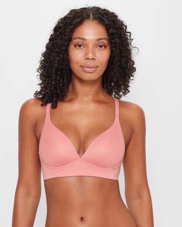 Embroidered Plunge Soft Cup Bra - Preview - Magenta Haze