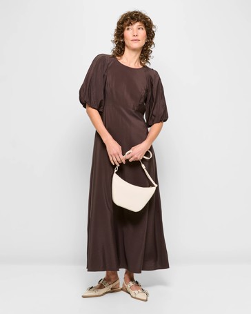Puff Sleeve Midi Dress - Preview