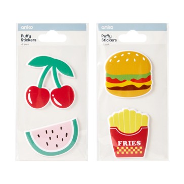 2 Pack Puffy Stickers  Assorted - Anko