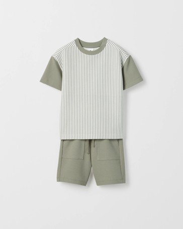 Waffle T-Shirt and Shorts 2 Piece Set