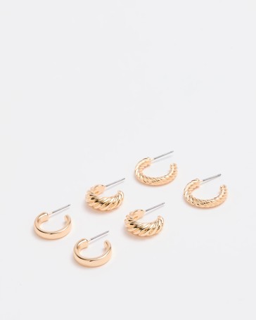 Mini Textured Hoop Earrings Pack