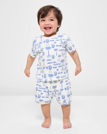 Baby Top and Shorts Waffle 2 Piece Set - Shapes
