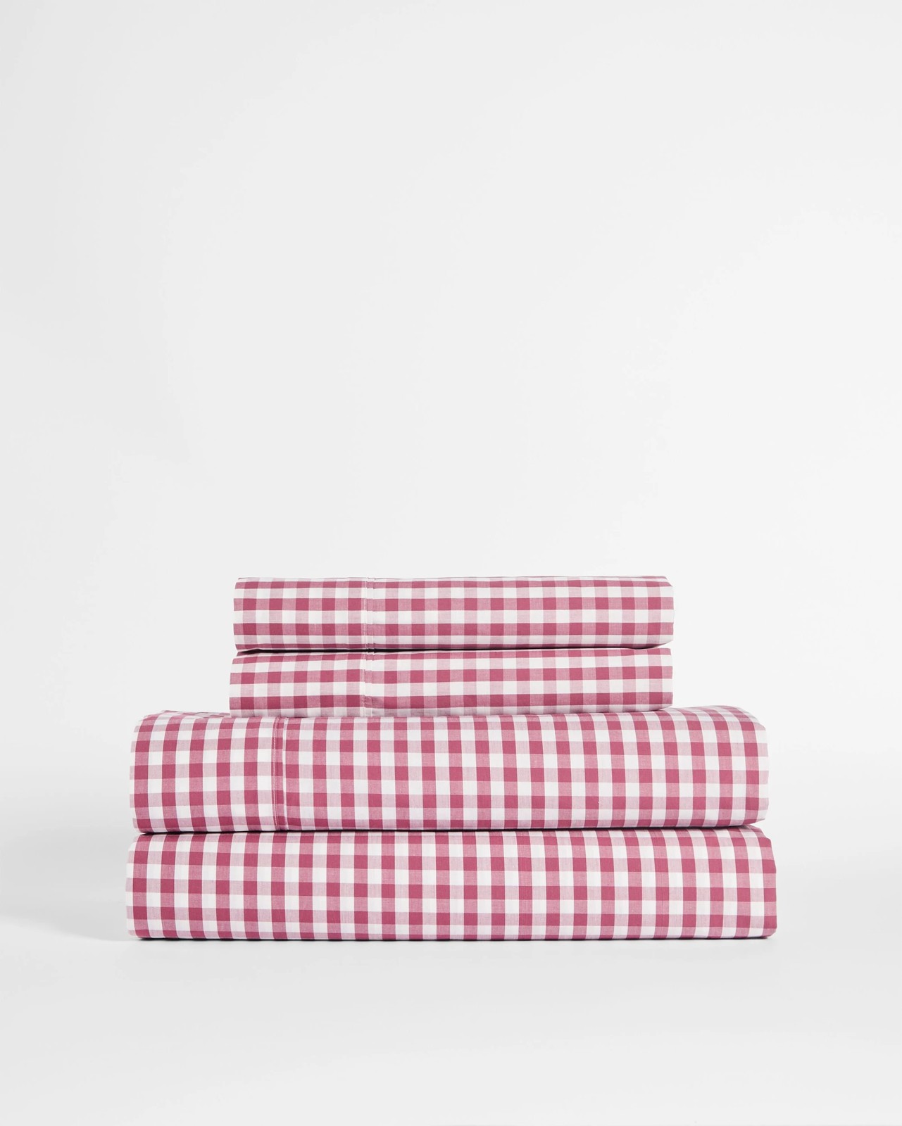 Gingham Australian Cotton Mix & Match Fitted Sheet - Vintage Rose - QB 3 of 4