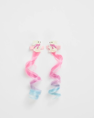 Kids 2 Pack Easter Bunny Faux Hair Clips