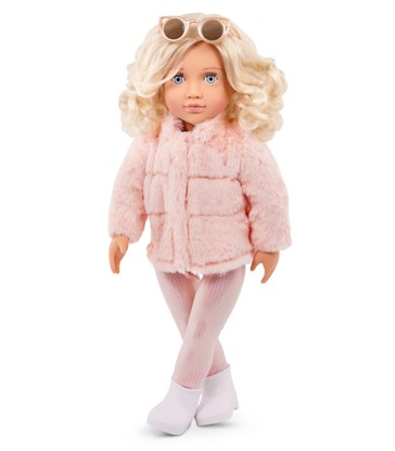 Our Generation Ava 46cm Fashion Doll with Pink Faux-Fur Coat