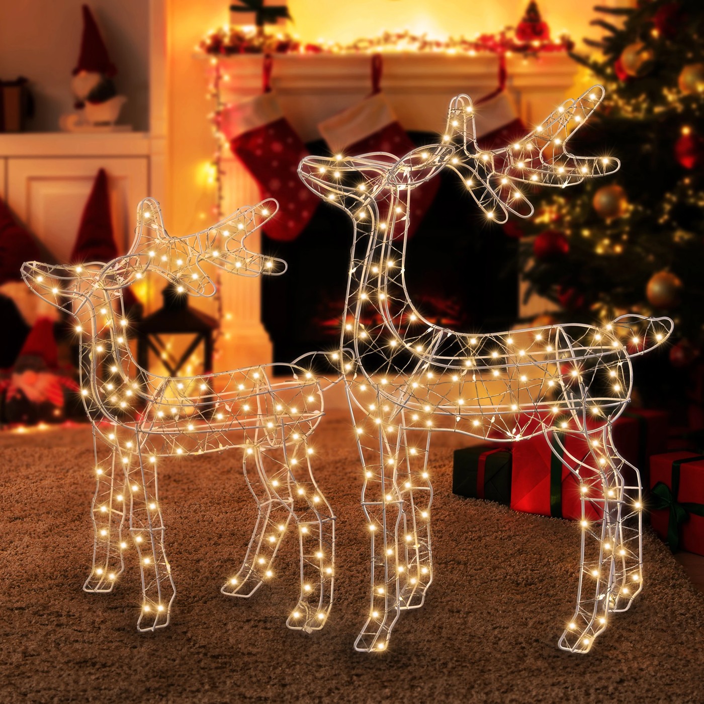 Anko 2 Pack Battery Operated LED Light Up Standing Reindeer 3 of 3