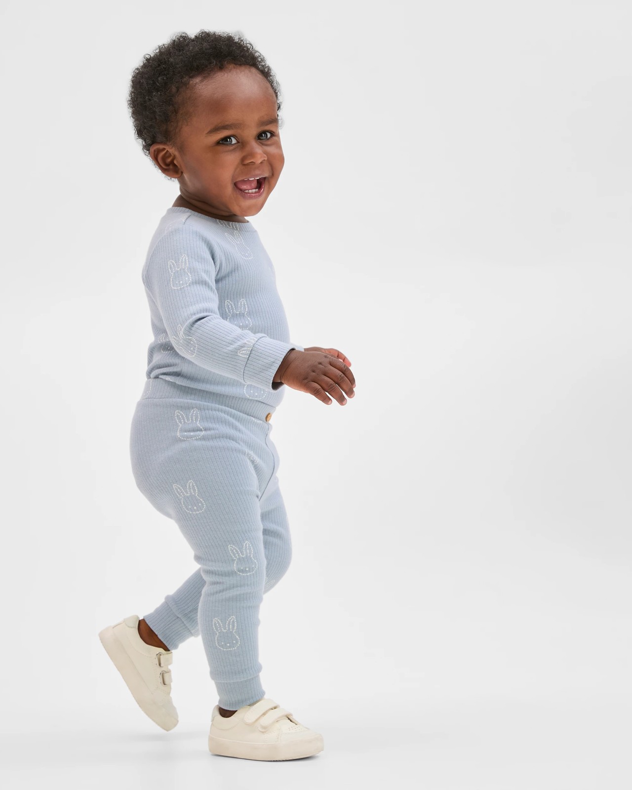 Baby Organic Cotton Rib Bodysuit and Leggings Set 2 of 5