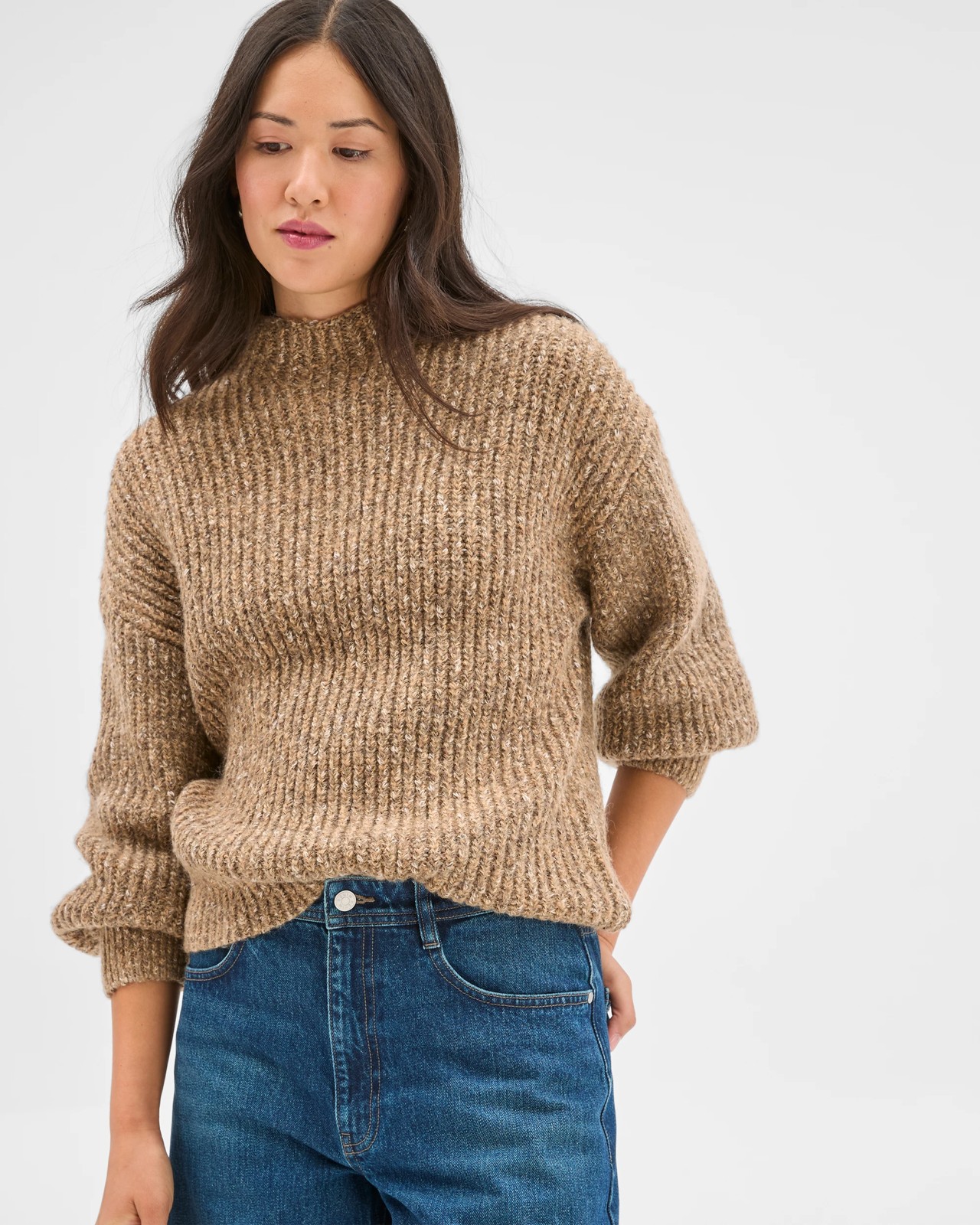 Twist Yarn High Neck Jumper - Natural Twist 3 of 6