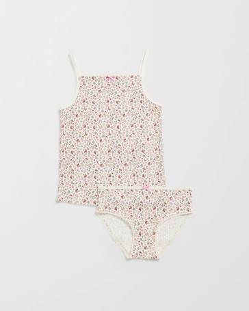 Maxx Australian Cotton Blend Younger Girls Design Rib Singlet and Briefs Set