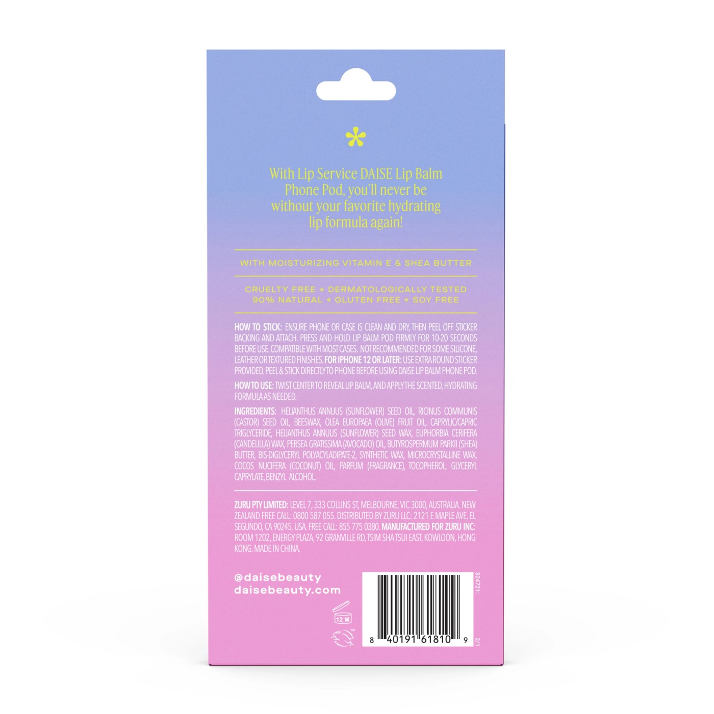DAISE Lip Balm Phone Pod 1.7g - Coconut Breeze 2 of 5