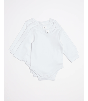 3 Pack Baby Organic Cotton Long Sleeve Bodysuits
