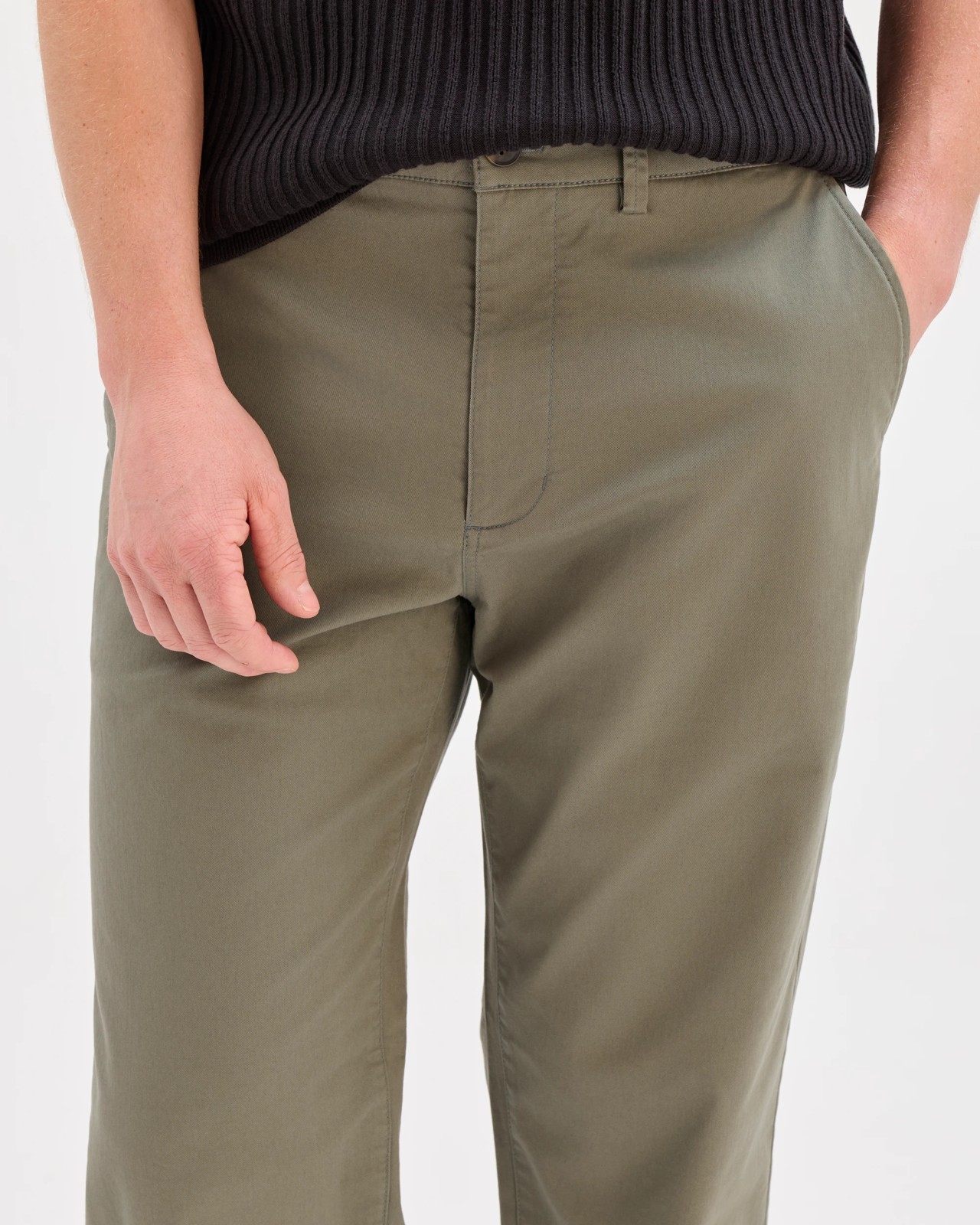 Australian Cotton Relaxed Fit Chino Pants  - Basil 5 of 6