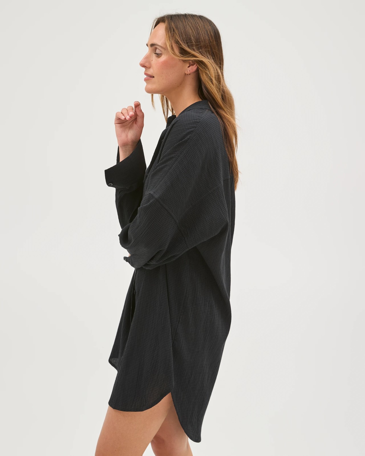 Resort Swim Maxi Shirt - Black 5 of 6