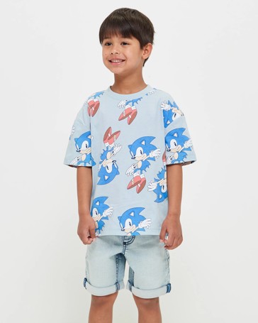 Sonic The Hedgehog Print Oversized T-shirt