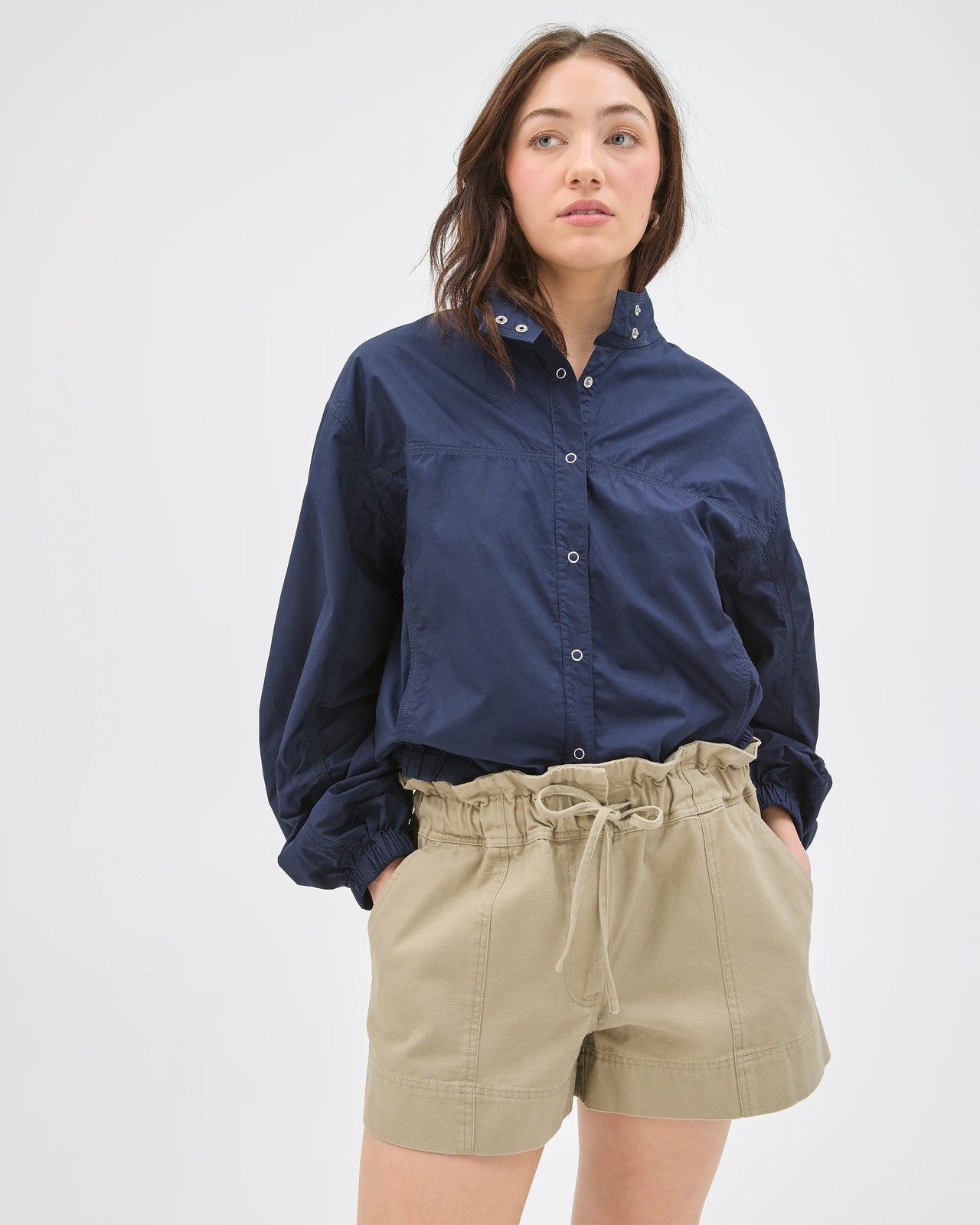 Lily Loves Australian Cotton Paperbag Shorts - Crushed Leaf 5 of 5