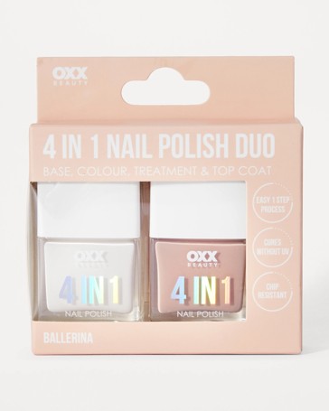 OXX Beauty 4-in-1 Nail Polish Duo - Ballerina