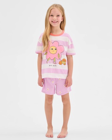 Australian Cotton Younger Girls Oversized Jersey Pyjama Set