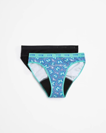 Love Luna Young Girls Period Bikini Brief 2 Pack - Medium