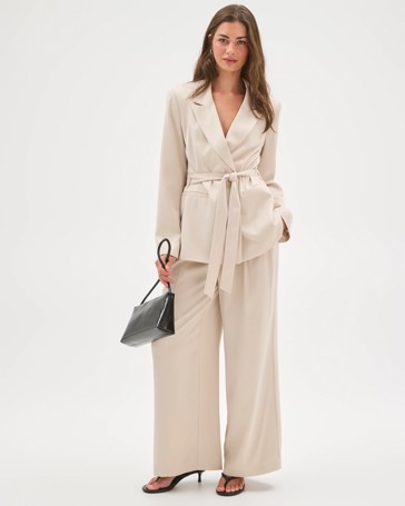 Petites Tailored Satin Blazer