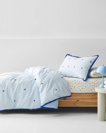 Bailey Embroidered Palm Cotton Quilt Cover Set