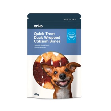 Pet Treat Duck Wrapped Calcium Bones - Anko