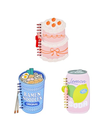 Anko Notebook Retro Food Style Hard Cover 192 Pages - Assorted