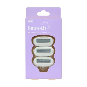 3 Pack Smooth Razor Refill Cartridges, White - OXX Bodycare product image