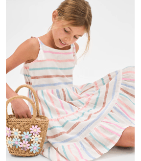 Woven Tiered Textured Dress