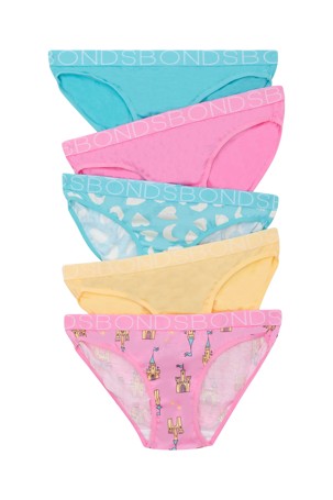 Bonds 5 Pack Girls Bikini Briefs