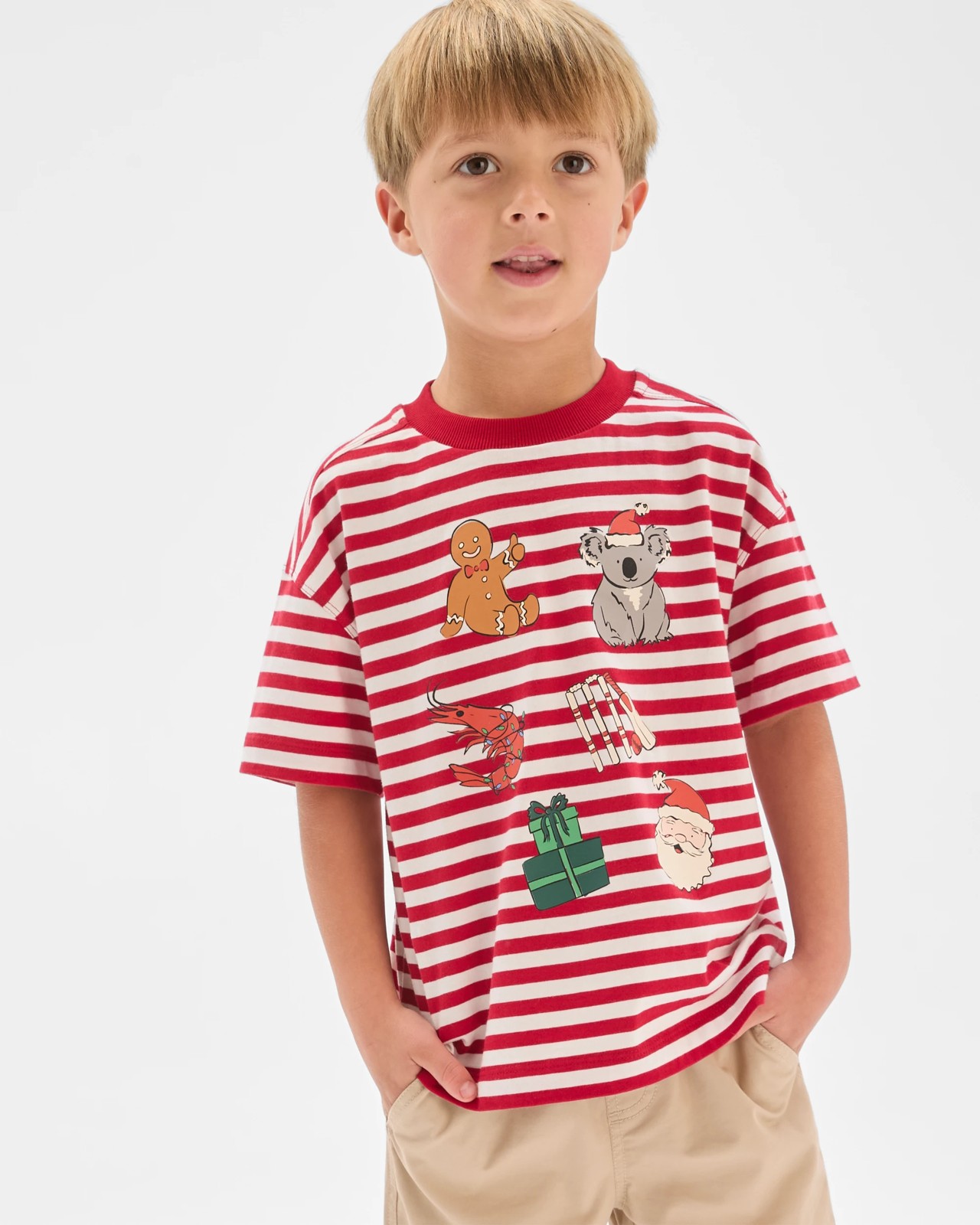 Australian Cotton Oversized Christmas T-Shirt - Red 2 of 6