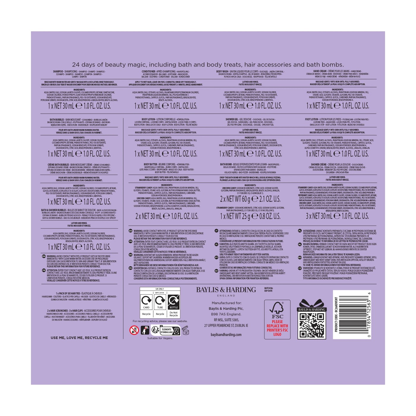 Baylis & Harding Beauticology Unicorn 24 Days of Magical Bathtime Fun Set 2 of 4