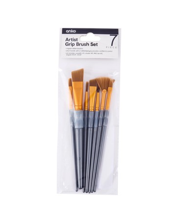 Anko 7 Piece Artist Grip Brush Set