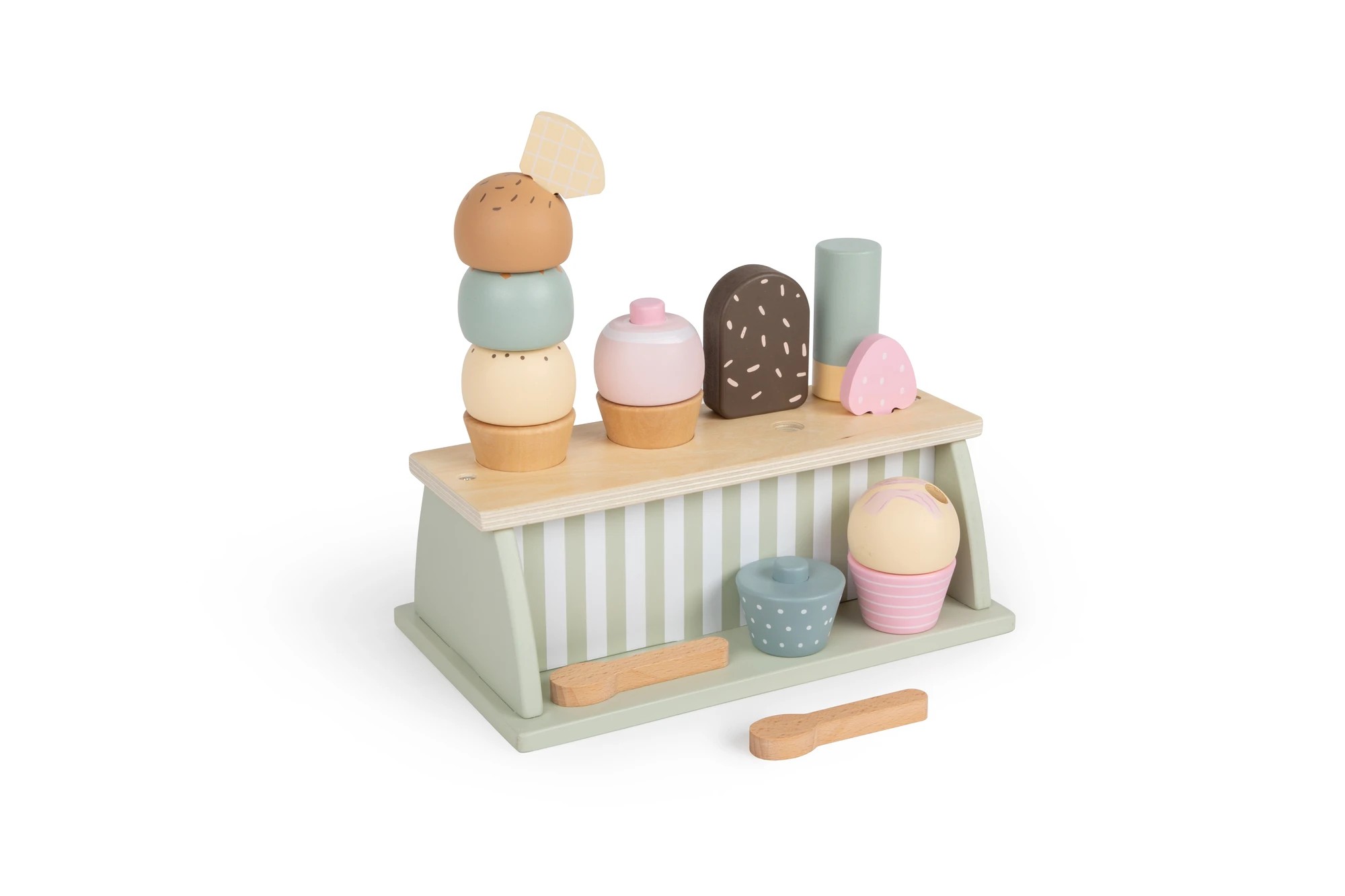 Wooden ice on sale cream set