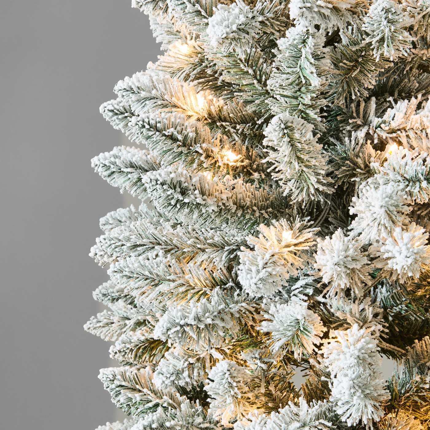 Anko 2.13m (7ft) Flocked Slender Prelit Christmas Tree 4 of 6