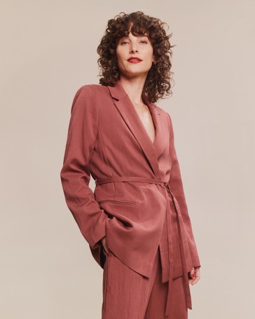 Fluid Tie Front Blazer - Preview
