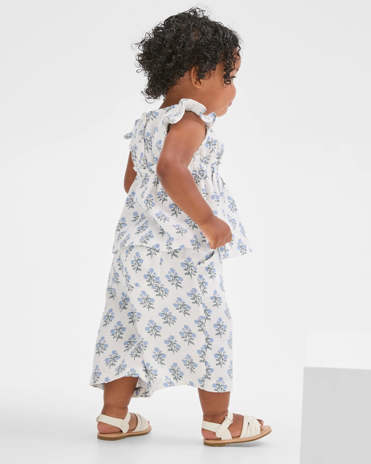 Baby Crinkle Top & Pants 2 Piece Set - Cream 3 of 5