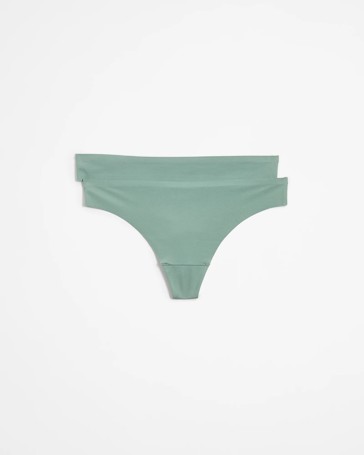 2 Pack No Show Bonded Waist G-String Briefs