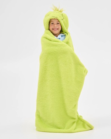 The Grinch Christmas Hooded Blanket Throw