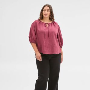Plus Size 3/4 Balloon Sleeve Blouse product image