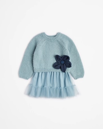 Knit Tulle Dress