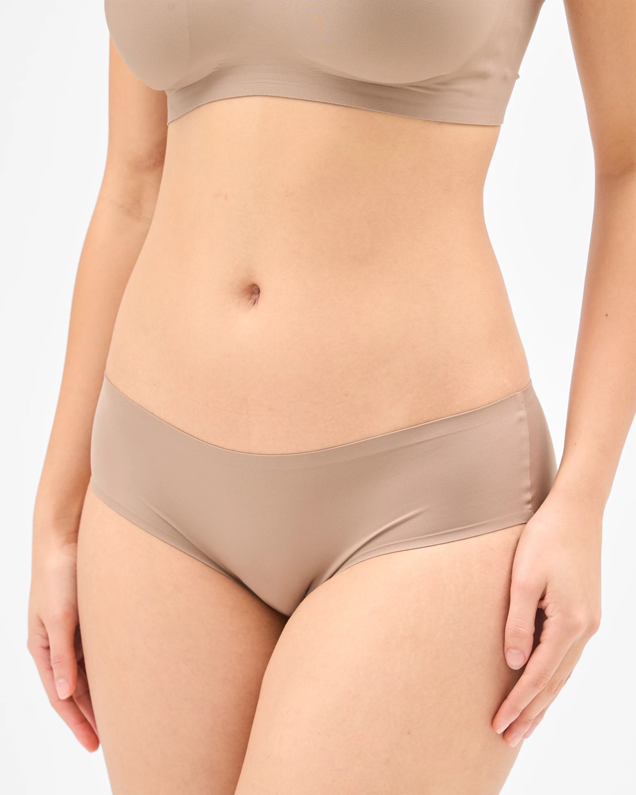 Smooth Moves 2 Pack No Show Bonded Hipster Bikini Briefs - Mocha 5 of 6