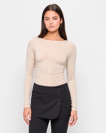 Side Gathered Knit Top - Lily Loves