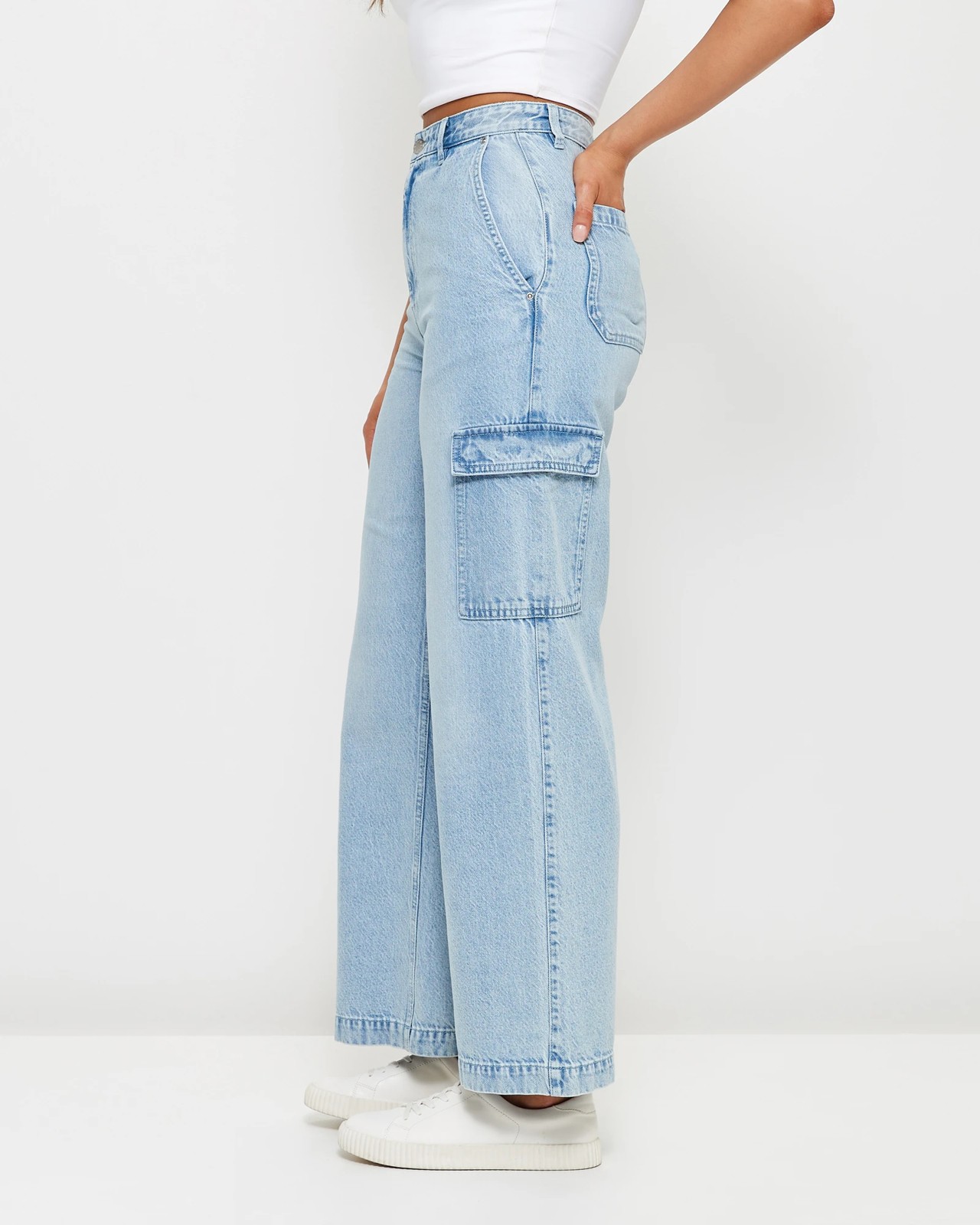 High Rise Cargo Jeans - Lily Loves  3 of 6