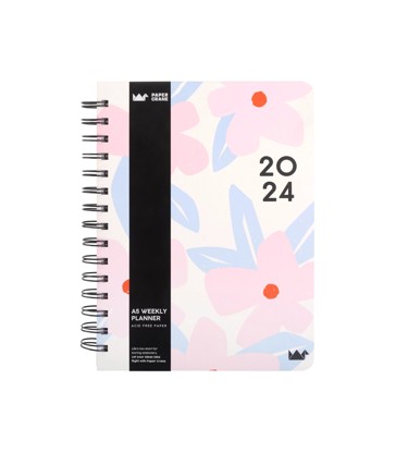2024 A5 Wiro Weekly Planner Blooms - Paper Crane