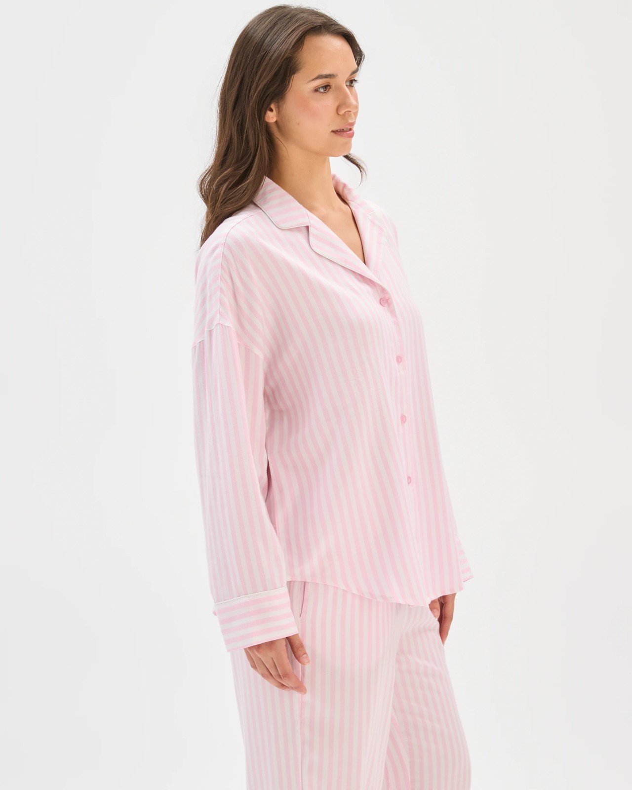 Long Sleeve Pyjama Shirt - Pink Stripe 3 of 6