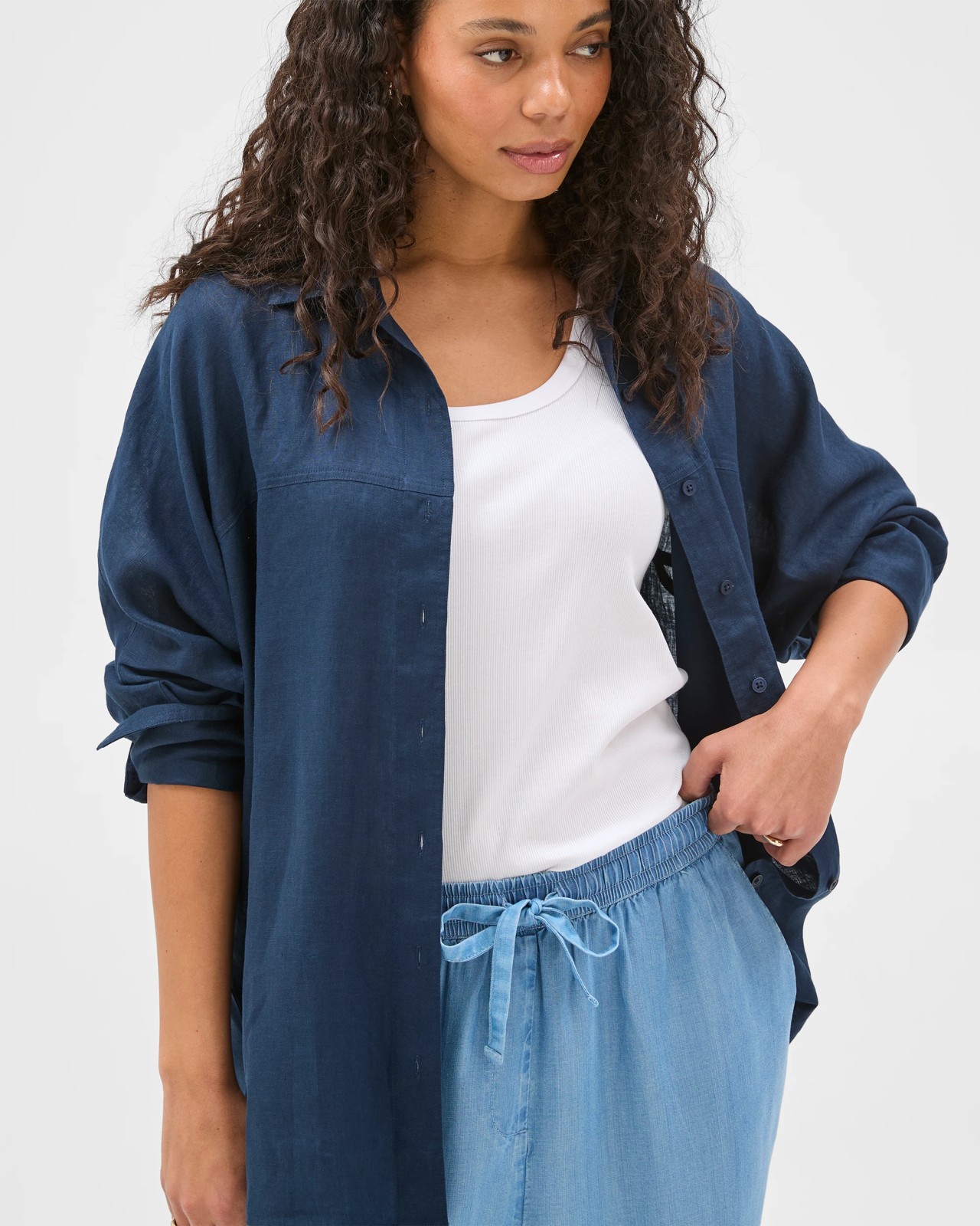 Lyocell Chambray Tie Pants 4 of 6
